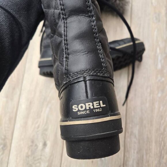 Sorel Women's Black Tofino tall snow Boots warm waterproof 7.5  diamond stitch - Picture 7 of 9